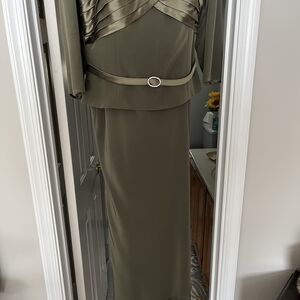 Mon Cheri Olive Dress with Elegant Design
